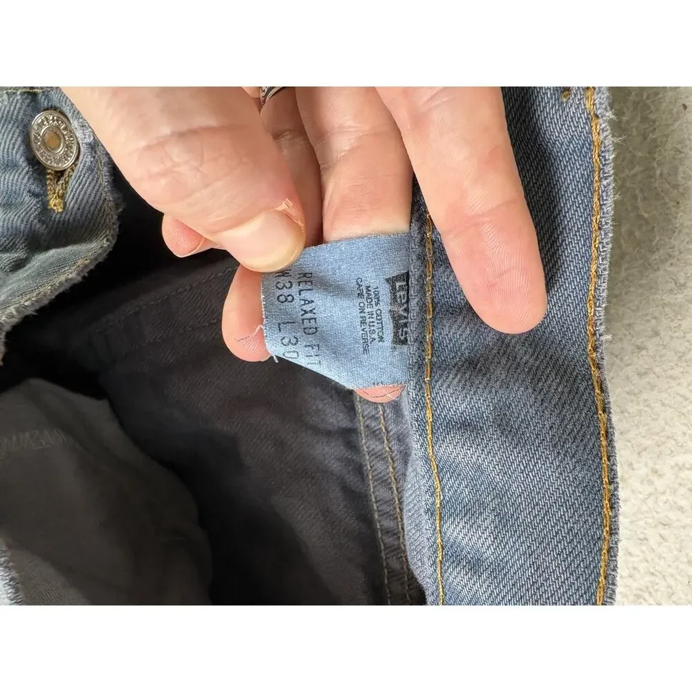 Vintage Levis 540 Jeans Mens 38x30 FITS 36x28 Blue Made USA Distressed THRASHED